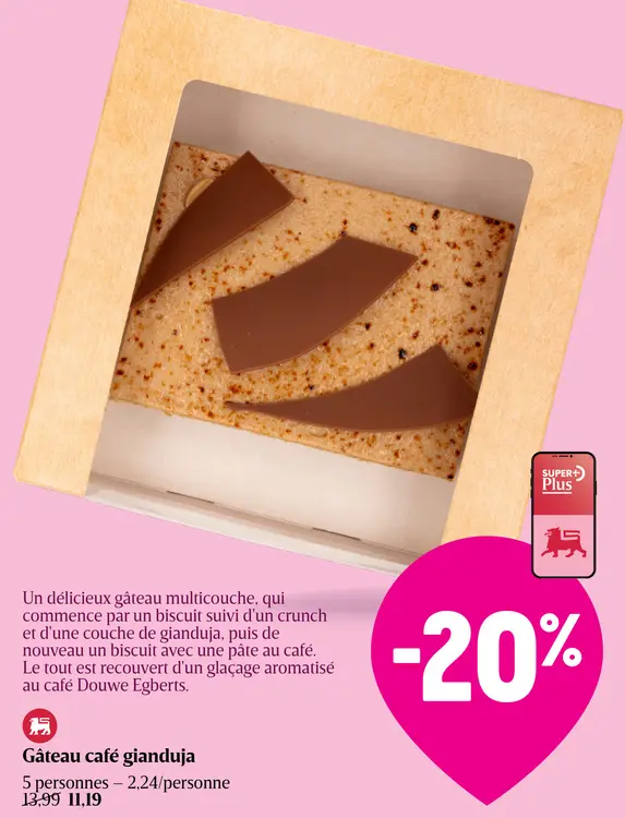 Offre: Gâteau café gianduja