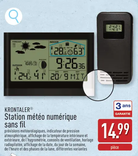 Offre: Station météo numérique sans fil