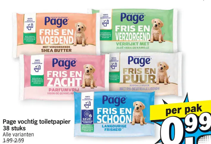 Promotie: Vochtig toiletpapier 38 stuks