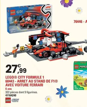 Offre: LEGO® CITY FORMULE 1 60443-ARRET AU STAND DE F1