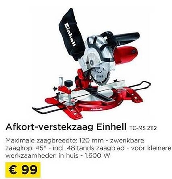 Aanbieding: Afkort-verstekzaag Einhell TC-MS 2112