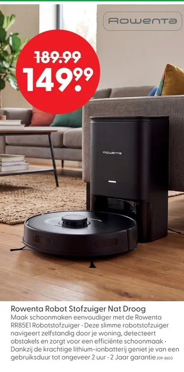 Aanbieding: Robot Stofzuiger Nat Droog