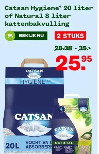 Aanbieding: Catsan Hygiene+ of Natural kattenbakvulling