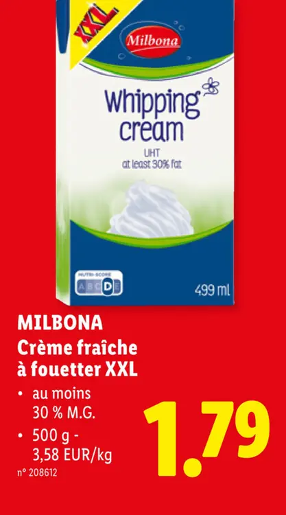 Offre: Crème fraîche à fouetter XXL