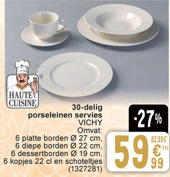 Aanbieding: 30-delig porseleinen servies VICHY