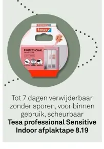Aanbieding: professional Sensitive Indoor afplaktape
