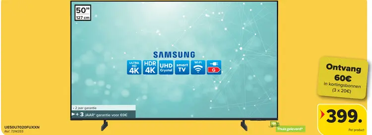 Promotie: Samsung 50" (127 cm) UE50U7020FUXXN