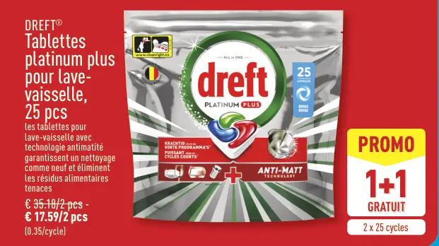 Offre: Tablettes platinum plus pour lave-vaisselle