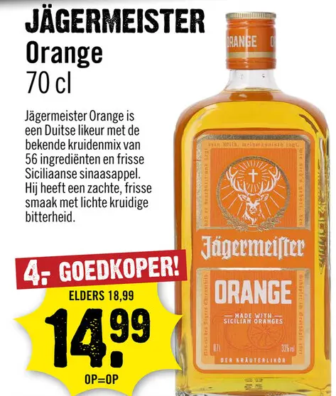 Aanbieding: Jägermeister Orange 70 cl