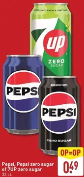 Aanbieding: Pepsi, Pepsi zero sugar of 7UP zero sugar