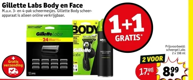 Aanbieding: Gillette Labs Body en Face