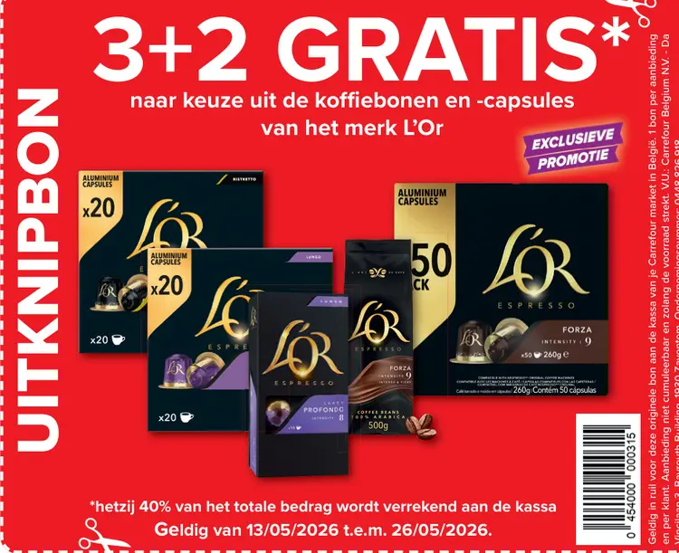 Promotie: L'Or coffee beans and capsules