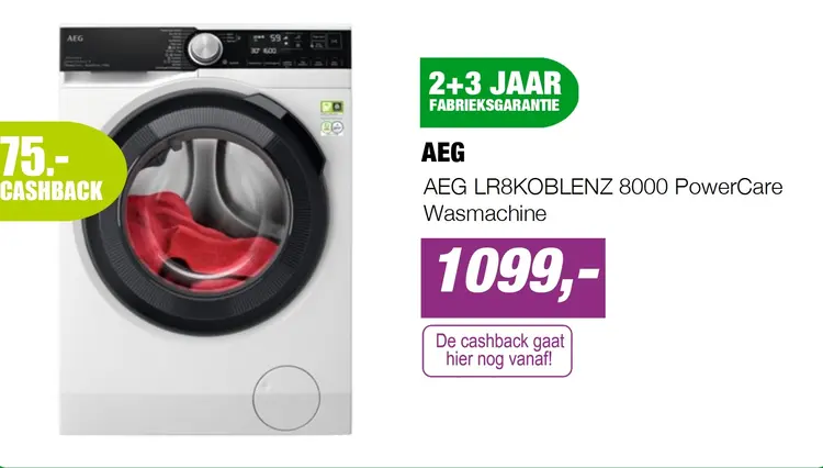 Aanbieding: AEG LR8KOBLENZ 8000 PowerCare Wasmachine