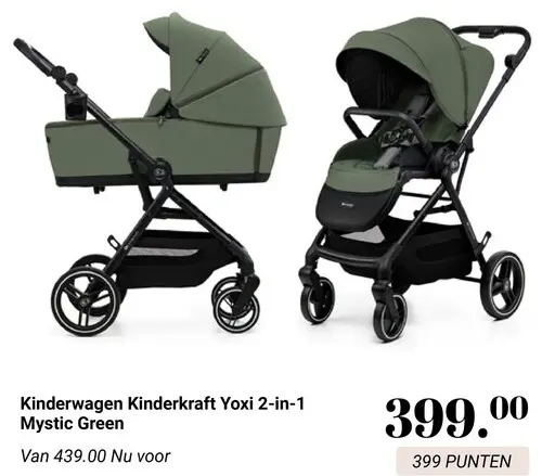 Aanbieding: Kinderwagen Yoxi 2-in-1 Mystic Green