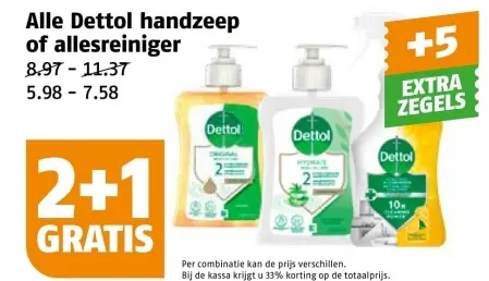 Aanbieding: Dettol handzeep of allesreiniger