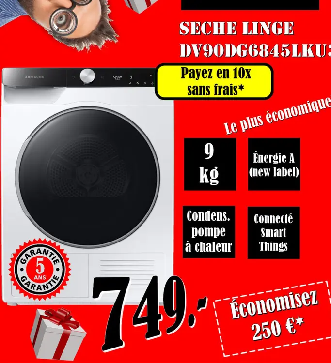 Promotie: Seche linge dv90dg6845lku3