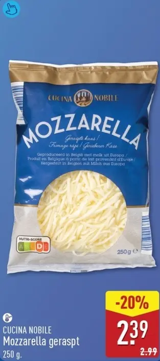 Aanbieding: Mozzarella geraspt