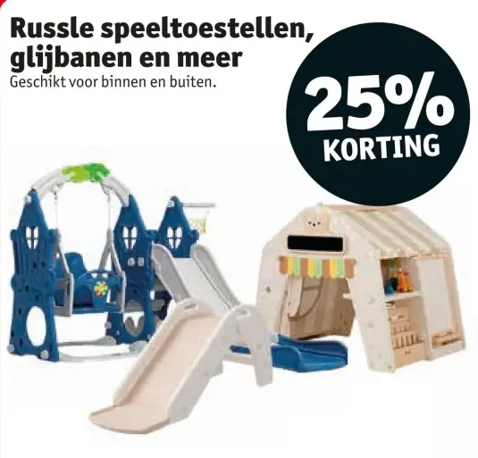 Aanbieding: Russle speeltoestellen, glijbanen en meer