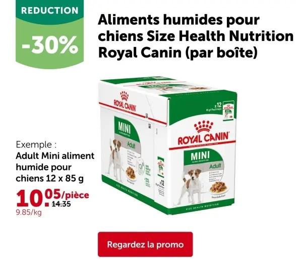 Offre: Adult Mini aliment humide pour chiens 12 x 85 g