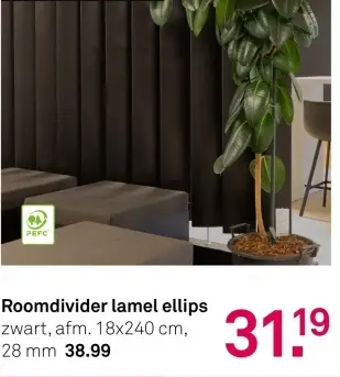 Aanbieding: Roomdivider lamel ellips