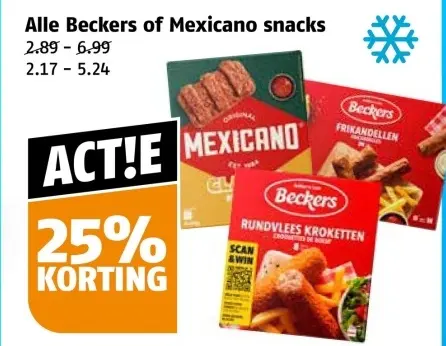 Aanbieding: Beckers or Mexicano snacks