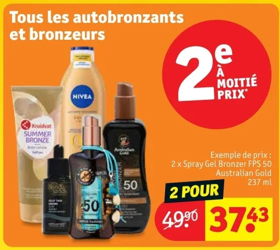 Offre: Autobronzants et bronzeurs
