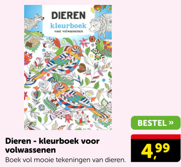 Aanbieding: Dieren - kleurboek voor volwassenen