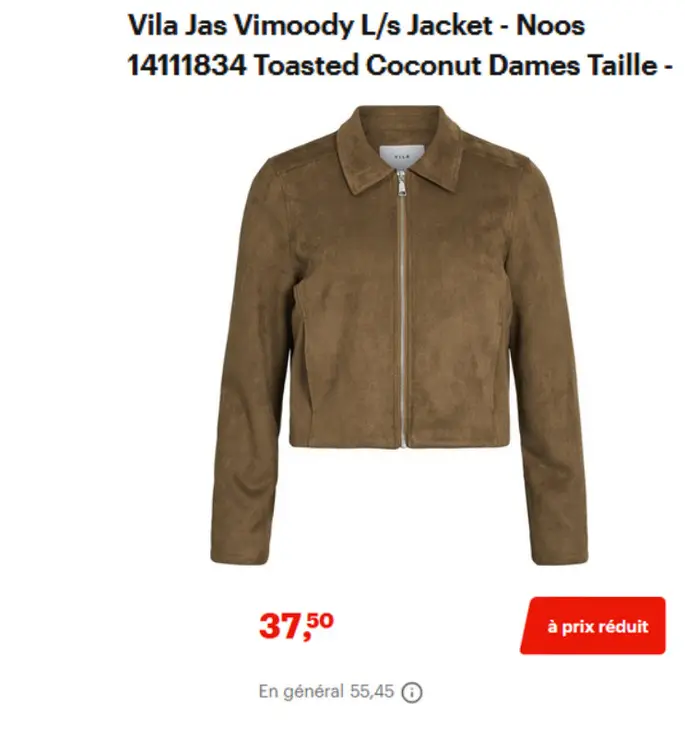 Offre: Vila Jas Vimoody L/s Jacket - Noos 14111834 T