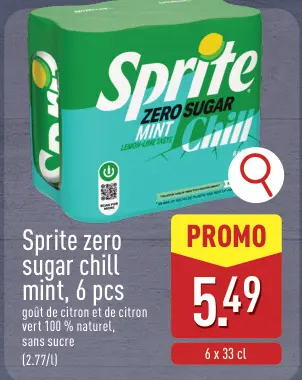 Offre: Sprite zero sugar chill mint