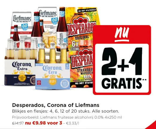 Promotie: Desperados, Corona of Liefmans