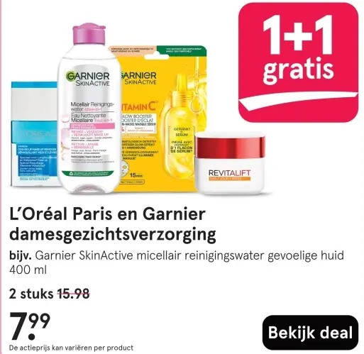 Aanbieding: L'Oréal Paris en Garnier damesgezichtsverzorg