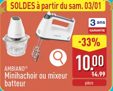 Offre: Minihachoir ou mixeur batteur