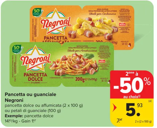 Offre: Pancetta ou guanciale