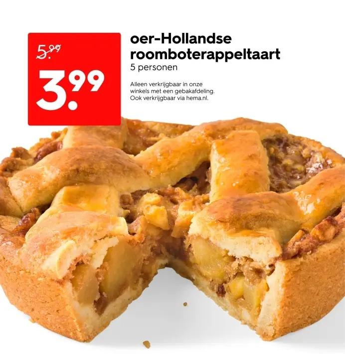 Aanbieding: oer-Hollandse roomboterappeltaart