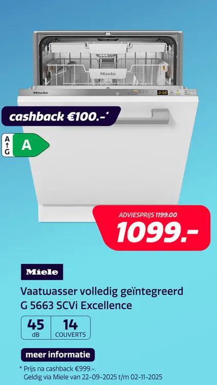 Aanbieding: Vaatwasser volledig geïntegreerd G 5663 SCVi 