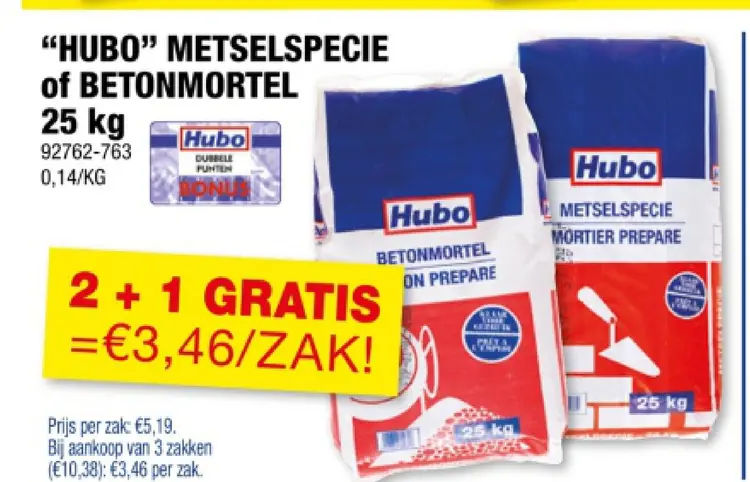 Promotie: METSELSPECIE of BETONMORTEL
