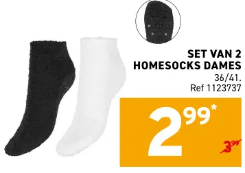 Promotie: Set van 2 homesocks dames