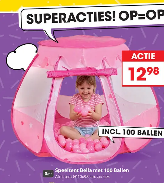 Aanbieding: SPEELTENT MET 100 BALLEN ROZE