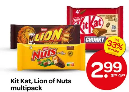 Aanbieding: Kit Kat, Lion of Nuts multipack