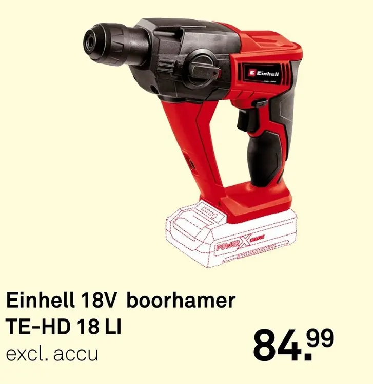 Aanbieding: Einhell 18V boorhamer TE-HD 18 LI