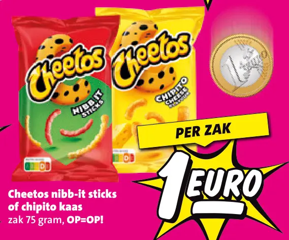 Aanbieding: nibb-it sticks of chipito kaas