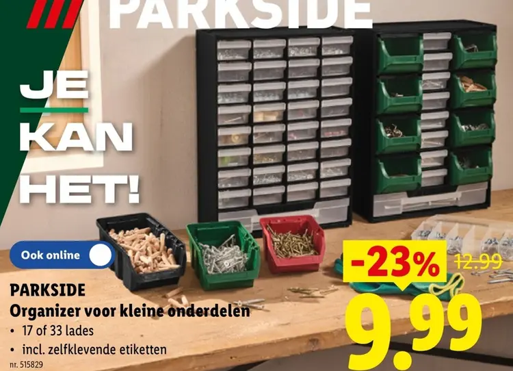 Promotie: Organizer voor kleine onderdelen