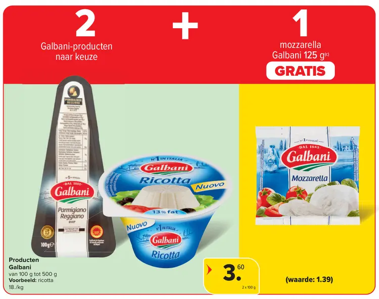 Promotie: Producten naar keuze + Mozzarella gratis
