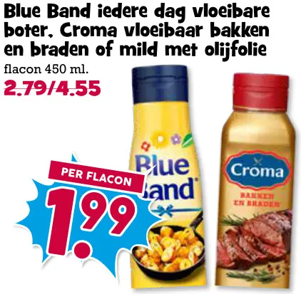 Aanbieding: Iedere dag vloeibare boter, vloeibaar bakken en braden of mild met olijfolie