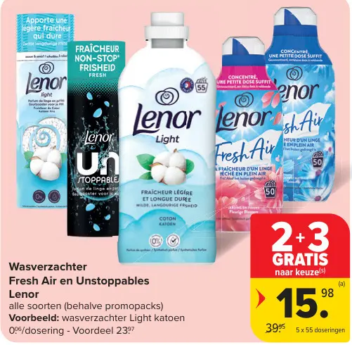 Promotie: Wasverzachter Fresh Air en Unstoppables