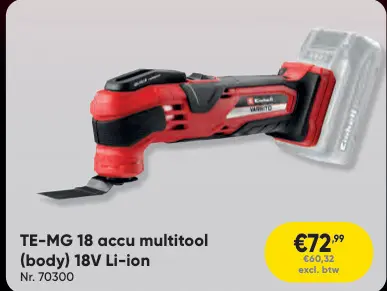 Aanbieding: TE-MG 18 accu multitool (body) 18V Li-ion