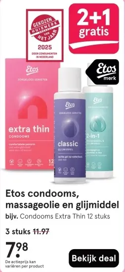 Aanbieding: condooms, massageolie en glijmiddel