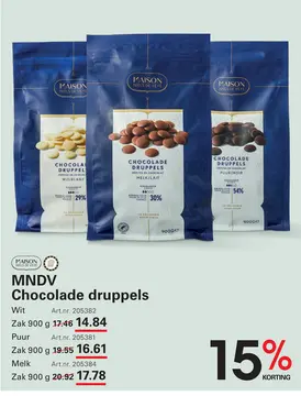 Aanbieding: MNDV Chocolade druppels