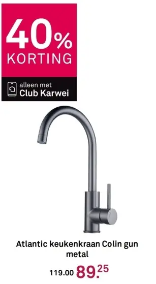 Aanbieding: Keukenkraan Colin gun metal