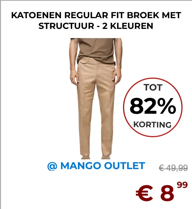 Aanbieding: Katoenen regular fit broek met structuur